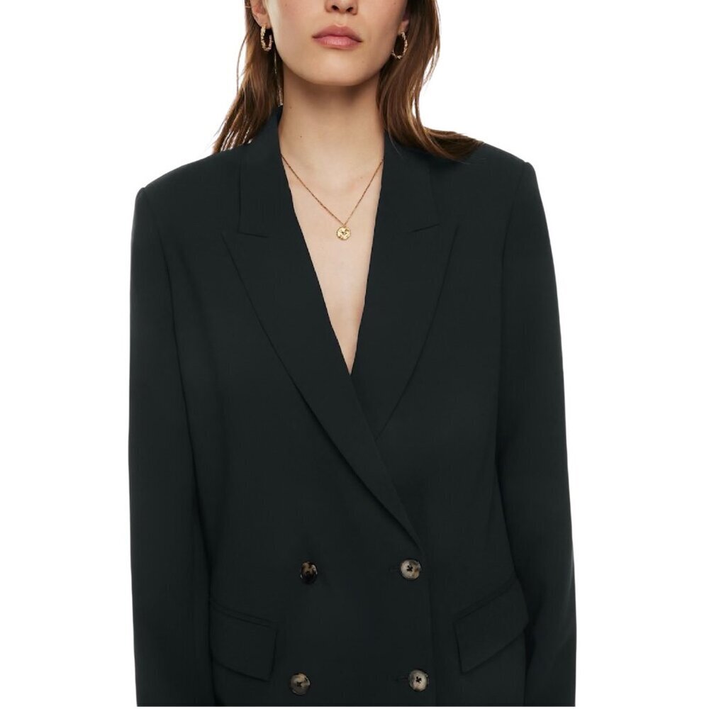 NWT Aritzia Wilfred Cherelle Black Oversized Blazer Sz S Double Breasted Career - Picture 3 of 14